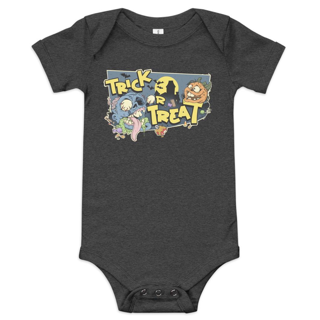 Trick or treat zombie Baby short sleeve one piece