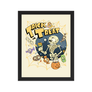 Trick or Treat Skeleton Framed poster