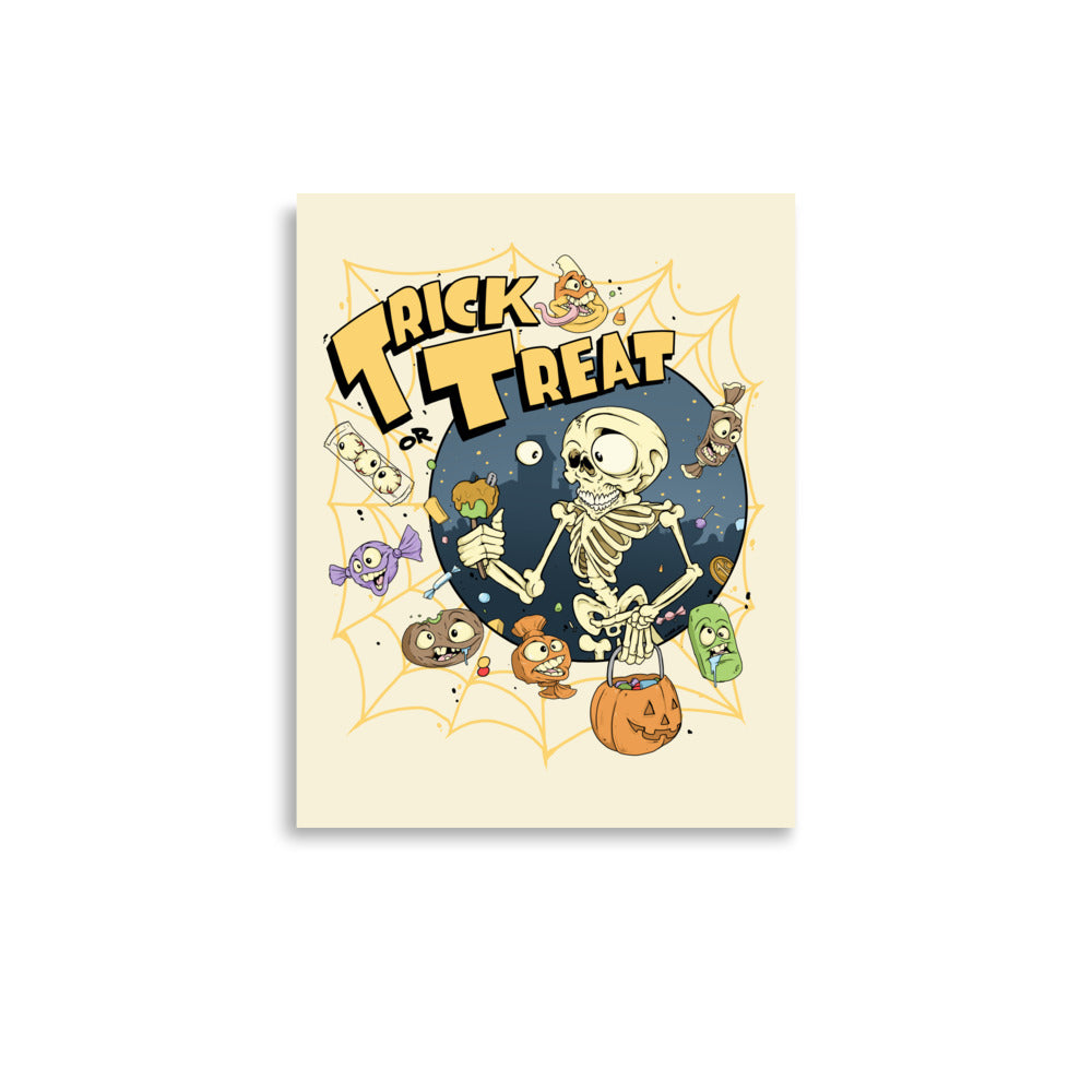 Trick or Treat Skeleton Poster