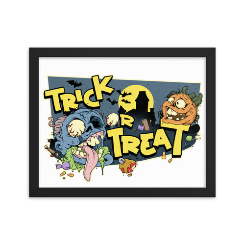 Trick or Treat Zombie Framed photo poster