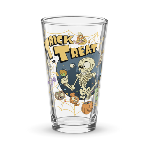 Trick or Treat Skeleton Shaker pint glass